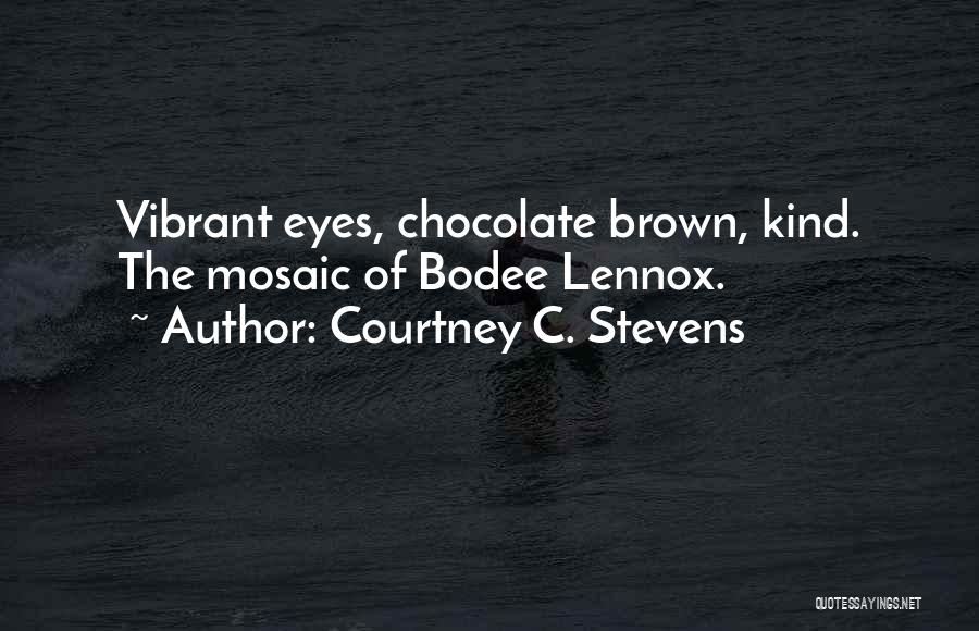 Courtney C. Stevens Quotes: Vibrant Eyes, Chocolate Brown, Kind. The Mosaic Of Bodee Lennox.