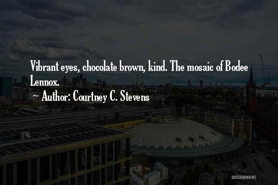 Courtney C. Stevens Quotes: Vibrant Eyes, Chocolate Brown, Kind. The Mosaic Of Bodee Lennox.
