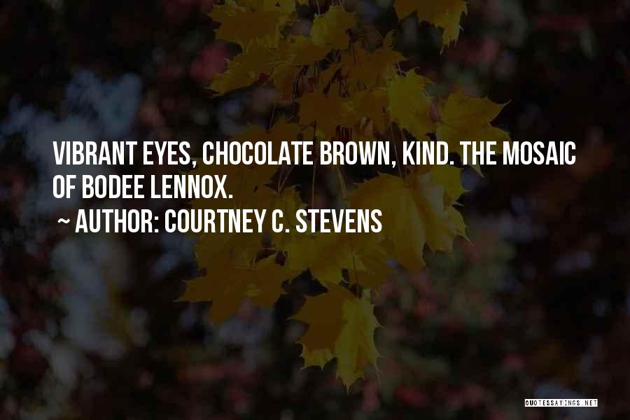 Courtney C. Stevens Quotes: Vibrant Eyes, Chocolate Brown, Kind. The Mosaic Of Bodee Lennox.