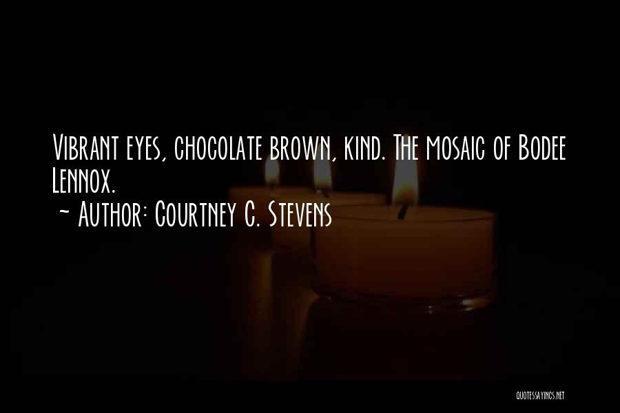 Courtney C. Stevens Quotes: Vibrant Eyes, Chocolate Brown, Kind. The Mosaic Of Bodee Lennox.