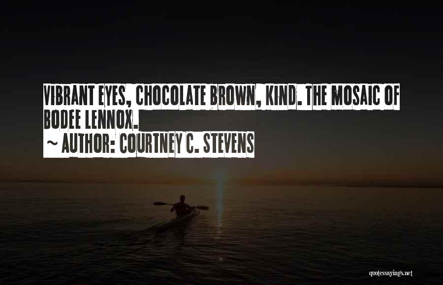 Courtney C. Stevens Quotes: Vibrant Eyes, Chocolate Brown, Kind. The Mosaic Of Bodee Lennox.