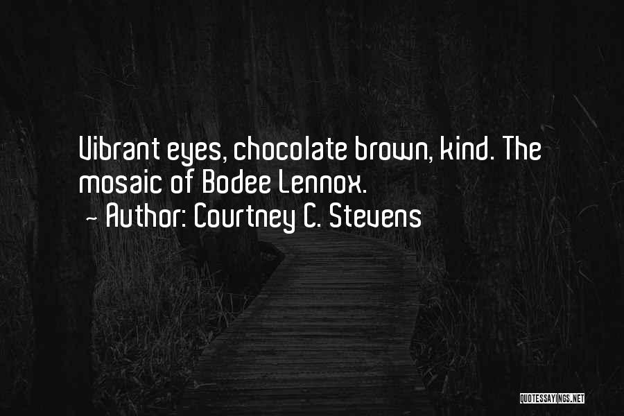 Courtney C. Stevens Quotes: Vibrant Eyes, Chocolate Brown, Kind. The Mosaic Of Bodee Lennox.