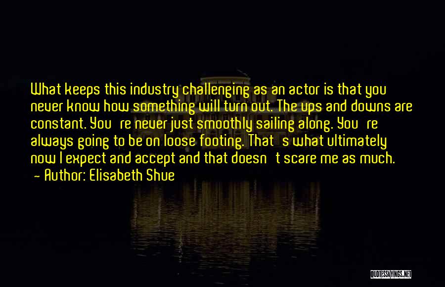 Elisabeth Shue Quotes: What Keeps This Industry Challenging As An Actor Is That You Never Know How Something Will Turn Out. The Ups