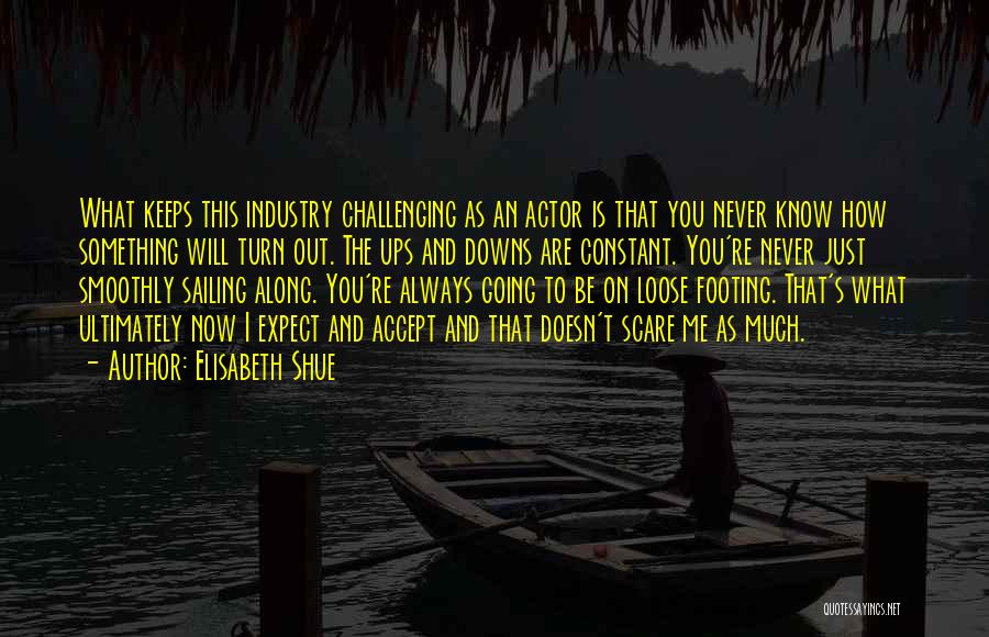 Elisabeth Shue Quotes: What Keeps This Industry Challenging As An Actor Is That You Never Know How Something Will Turn Out. The Ups