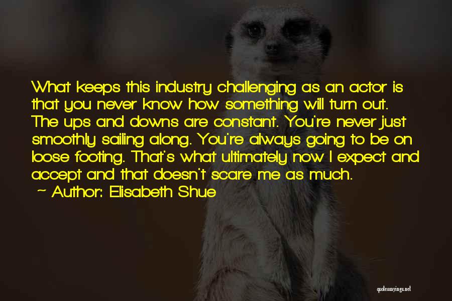 Elisabeth Shue Quotes: What Keeps This Industry Challenging As An Actor Is That You Never Know How Something Will Turn Out. The Ups