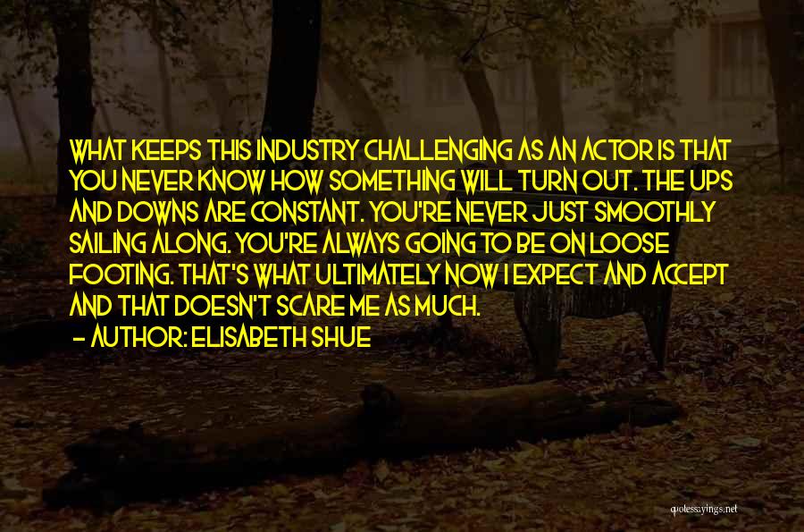 Elisabeth Shue Quotes: What Keeps This Industry Challenging As An Actor Is That You Never Know How Something Will Turn Out. The Ups