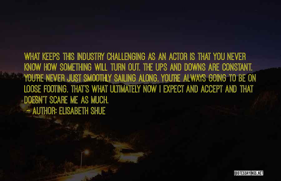 Elisabeth Shue Quotes: What Keeps This Industry Challenging As An Actor Is That You Never Know How Something Will Turn Out. The Ups