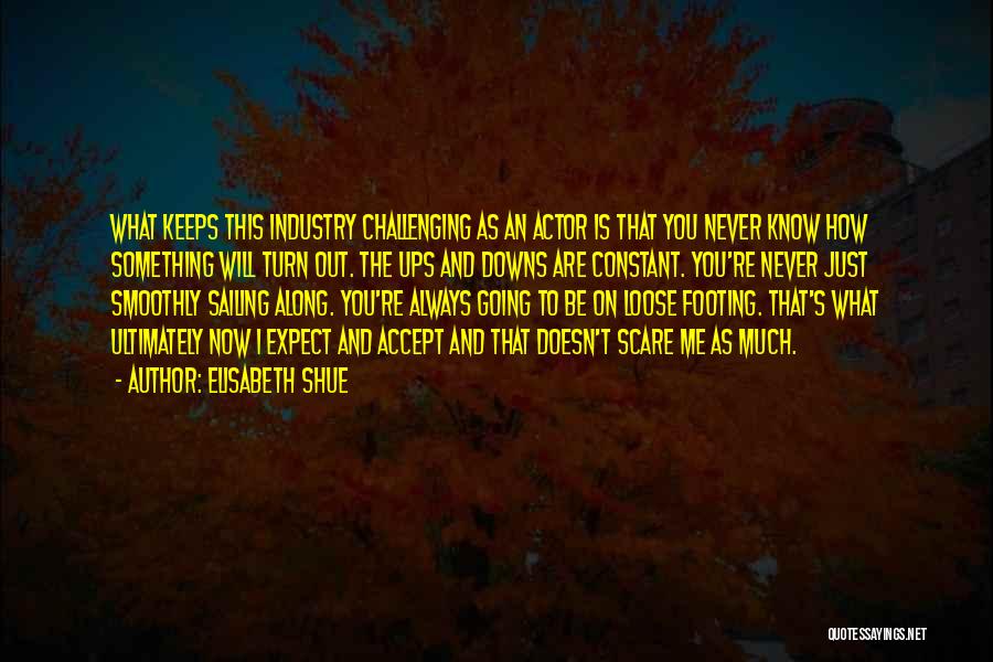 Elisabeth Shue Quotes: What Keeps This Industry Challenging As An Actor Is That You Never Know How Something Will Turn Out. The Ups