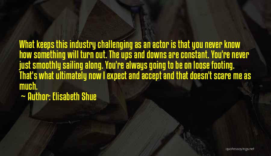 Elisabeth Shue Quotes: What Keeps This Industry Challenging As An Actor Is That You Never Know How Something Will Turn Out. The Ups