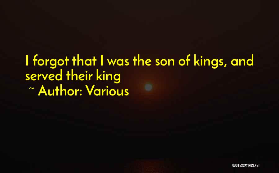 Various Quotes: I Forgot That I Was The Son Of Kings, And Served Their King