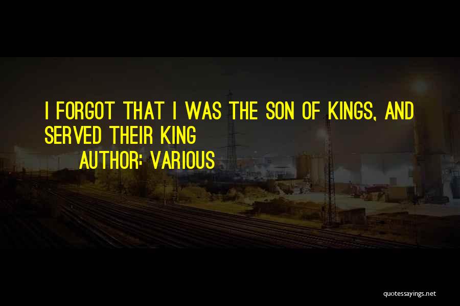 Various Quotes: I Forgot That I Was The Son Of Kings, And Served Their King