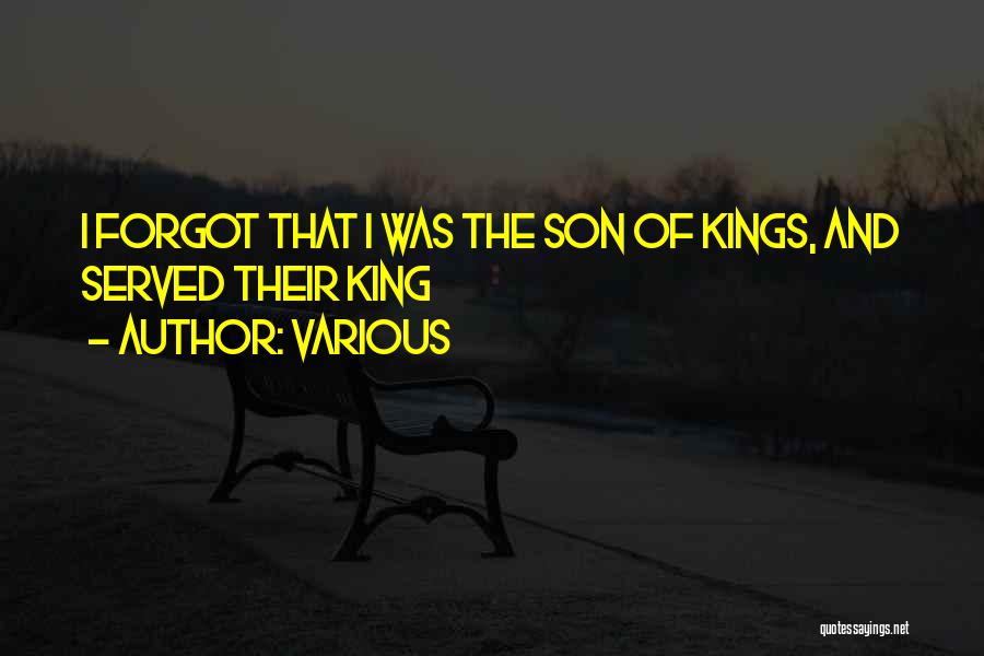 Various Quotes: I Forgot That I Was The Son Of Kings, And Served Their King