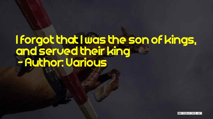 Various Quotes: I Forgot That I Was The Son Of Kings, And Served Their King