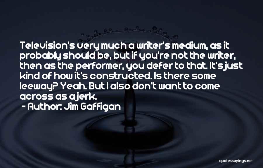 Jim Gaffigan Quotes: Television's Very Much A Writer's Medium, As It Probably Should Be, But If You're Not The Writer, Then As The
