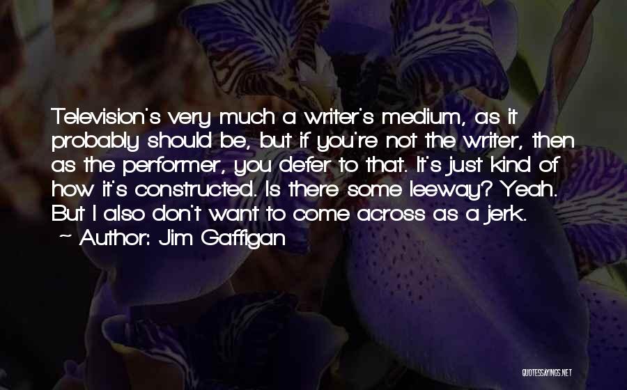 Jim Gaffigan Quotes: Television's Very Much A Writer's Medium, As It Probably Should Be, But If You're Not The Writer, Then As The