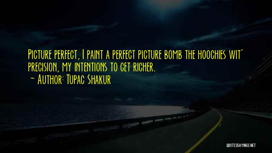 Tupac Shakur Quotes: Picture Perfect, I Paint A Perfect Picture Bomb The Hoochies Wit' Precision, My Intentions To Get Richer.