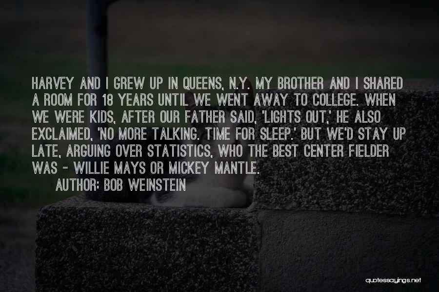 Bob Weinstein Quotes: Harvey And I Grew Up In Queens, N.y. My Brother And I Shared A Room For 18 Years Until We