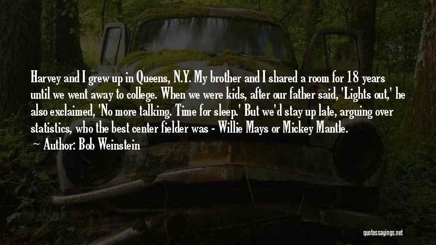 Bob Weinstein Quotes: Harvey And I Grew Up In Queens, N.y. My Brother And I Shared A Room For 18 Years Until We