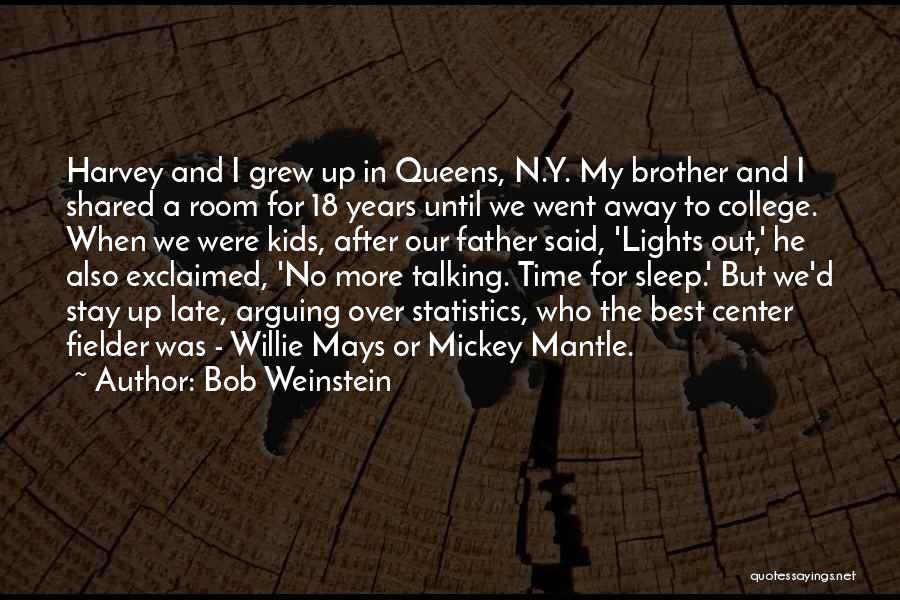 Bob Weinstein Quotes: Harvey And I Grew Up In Queens, N.y. My Brother And I Shared A Room For 18 Years Until We