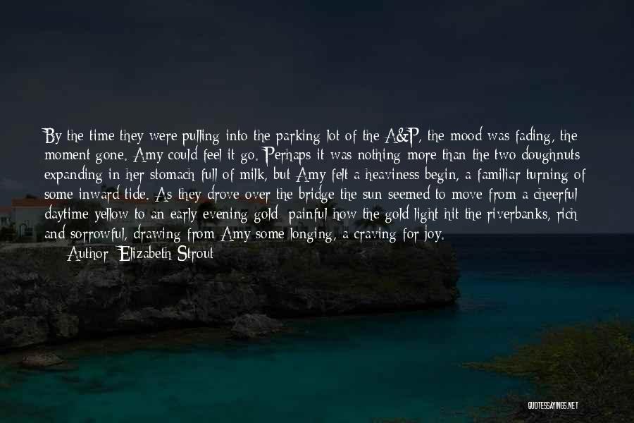 Elizabeth Strout Quotes: By The Time They Were Pulling Into The Parking Lot Of The A&p, The Mood Was Fading, The Moment Gone.