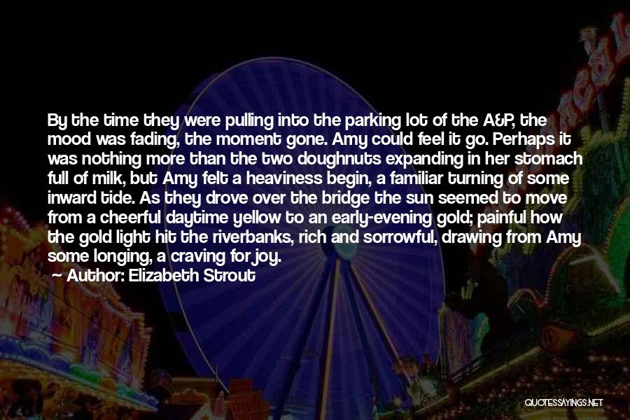 Elizabeth Strout Quotes: By The Time They Were Pulling Into The Parking Lot Of The A&p, The Mood Was Fading, The Moment Gone.