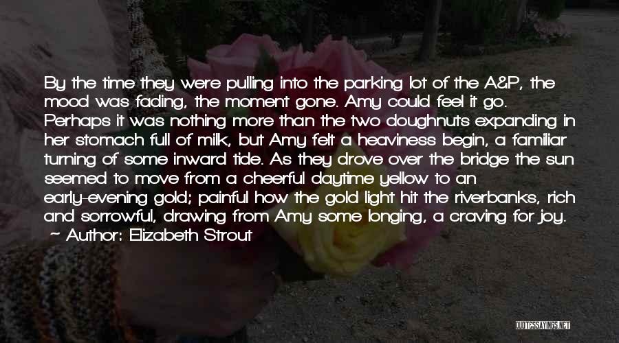 Elizabeth Strout Quotes: By The Time They Were Pulling Into The Parking Lot Of The A&p, The Mood Was Fading, The Moment Gone.