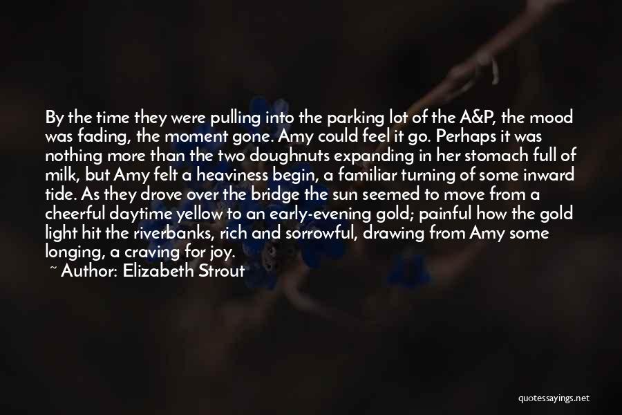 Elizabeth Strout Quotes: By The Time They Were Pulling Into The Parking Lot Of The A&p, The Mood Was Fading, The Moment Gone.