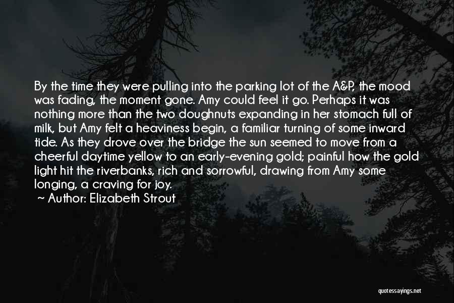 Elizabeth Strout Quotes: By The Time They Were Pulling Into The Parking Lot Of The A&p, The Mood Was Fading, The Moment Gone.