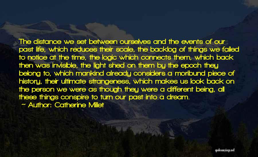 Catherine Millet Quotes: The Distance We Set Between Ourselves And The Events Of Our Past Life, Which Reduces Their Scale, The Backlog Of