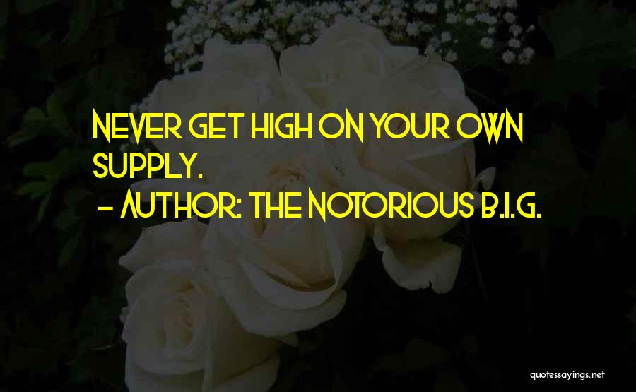 The Notorious B.I.G. Quotes: Never Get High On Your Own Supply.