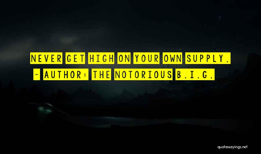 The Notorious B.I.G. Quotes: Never Get High On Your Own Supply.