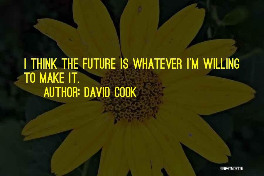 David Cook Quotes: I Think The Future Is Whatever I'm Willing To Make It.