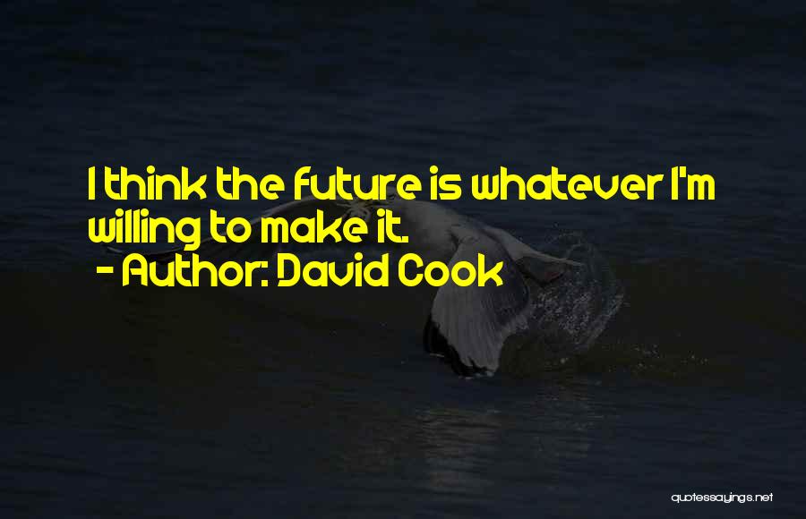 David Cook Quotes: I Think The Future Is Whatever I'm Willing To Make It.