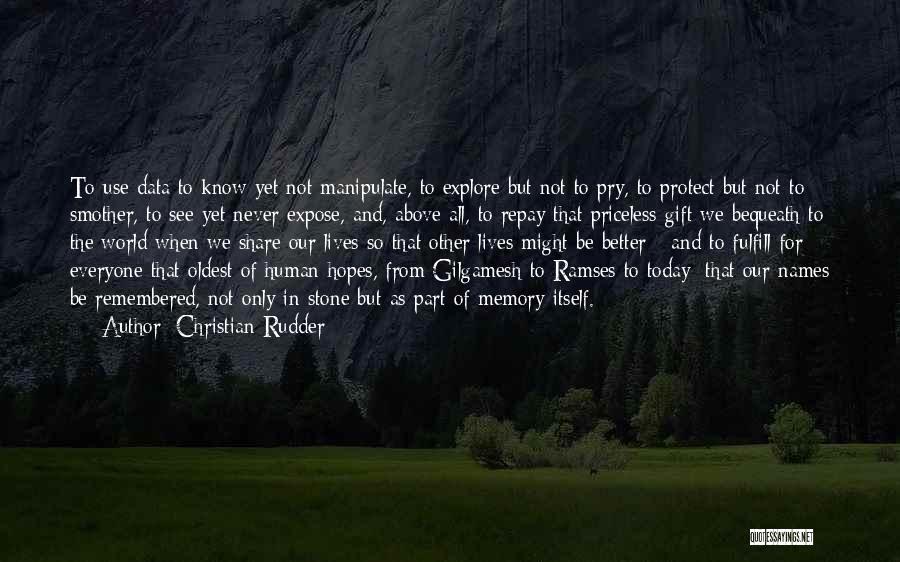 Christian Rudder Quotes: To Use Data To Know Yet Not Manipulate, To Explore But Not To Pry, To Protect But Not To Smother,