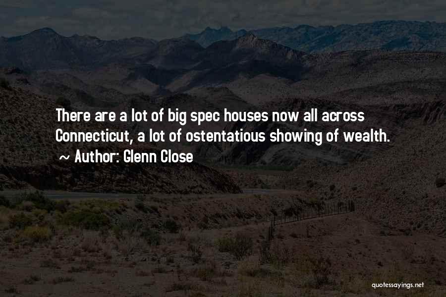 Glenn Close Quotes: There Are A Lot Of Big Spec Houses Now All Across Connecticut, A Lot Of Ostentatious Showing Of Wealth.