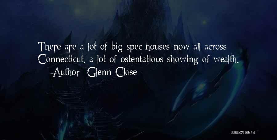 Glenn Close Quotes: There Are A Lot Of Big Spec Houses Now All Across Connecticut, A Lot Of Ostentatious Showing Of Wealth.