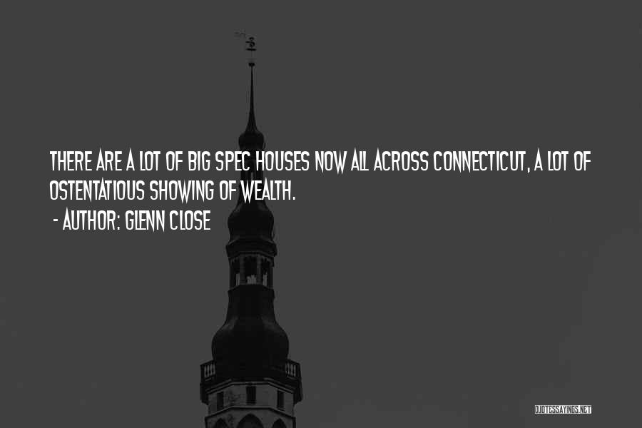 Glenn Close Quotes: There Are A Lot Of Big Spec Houses Now All Across Connecticut, A Lot Of Ostentatious Showing Of Wealth.