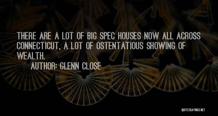 Glenn Close Quotes: There Are A Lot Of Big Spec Houses Now All Across Connecticut, A Lot Of Ostentatious Showing Of Wealth.