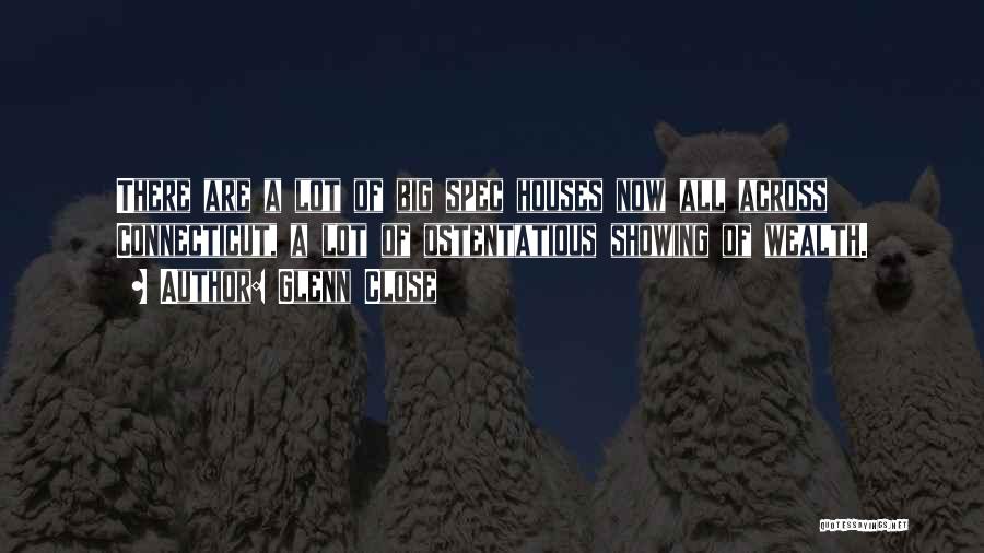 Glenn Close Quotes: There Are A Lot Of Big Spec Houses Now All Across Connecticut, A Lot Of Ostentatious Showing Of Wealth.
