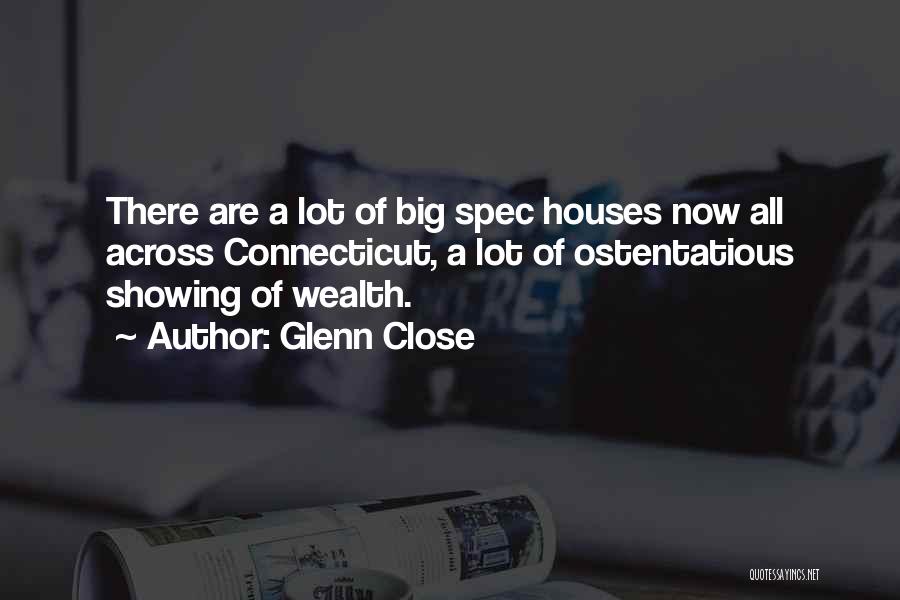 Glenn Close Quotes: There Are A Lot Of Big Spec Houses Now All Across Connecticut, A Lot Of Ostentatious Showing Of Wealth.