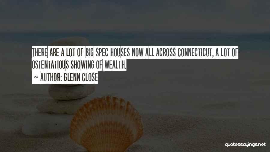 Glenn Close Quotes: There Are A Lot Of Big Spec Houses Now All Across Connecticut, A Lot Of Ostentatious Showing Of Wealth.