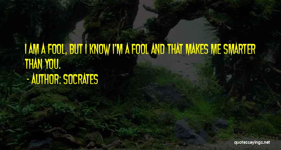Socrates Quotes: I Am A Fool, But I Know I'm A Fool And That Makes Me Smarter Than You.