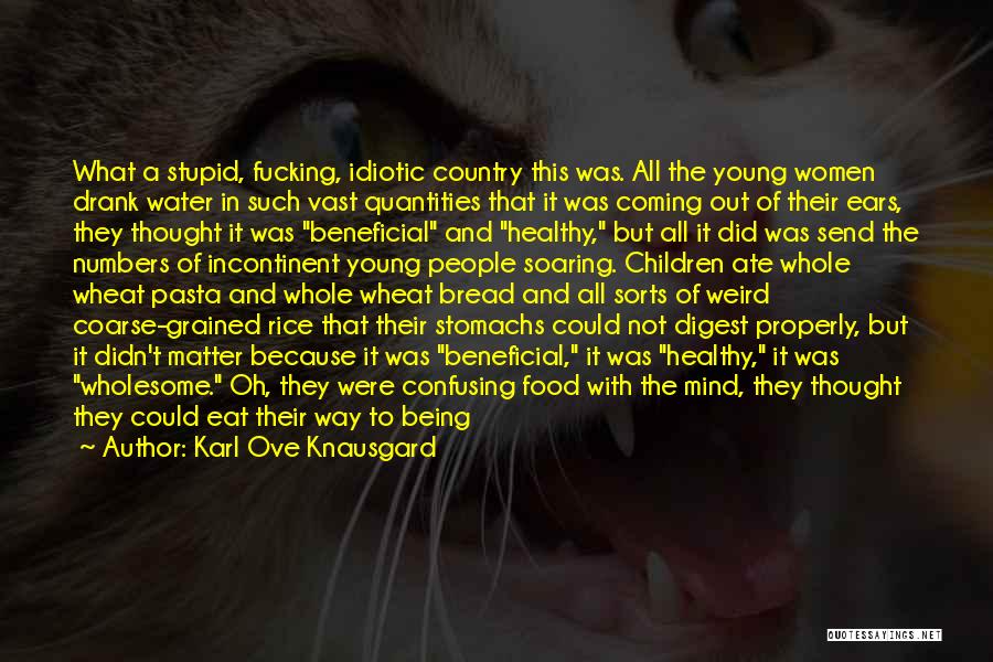 Karl Ove Knausgard Quotes: What A Stupid, Fucking, Idiotic Country This Was. All The Young Women Drank Water In Such Vast Quantities That It