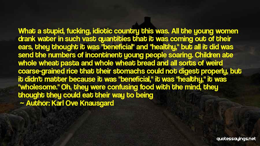 Karl Ove Knausgard Quotes: What A Stupid, Fucking, Idiotic Country This Was. All The Young Women Drank Water In Such Vast Quantities That It