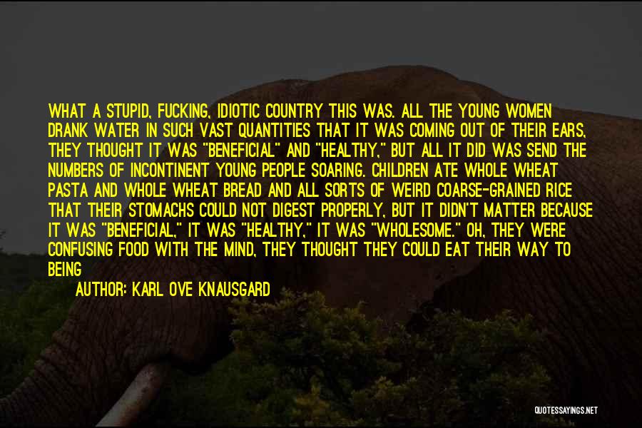Karl Ove Knausgard Quotes: What A Stupid, Fucking, Idiotic Country This Was. All The Young Women Drank Water In Such Vast Quantities That It