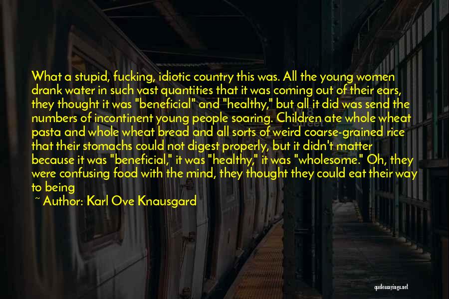 Karl Ove Knausgard Quotes: What A Stupid, Fucking, Idiotic Country This Was. All The Young Women Drank Water In Such Vast Quantities That It