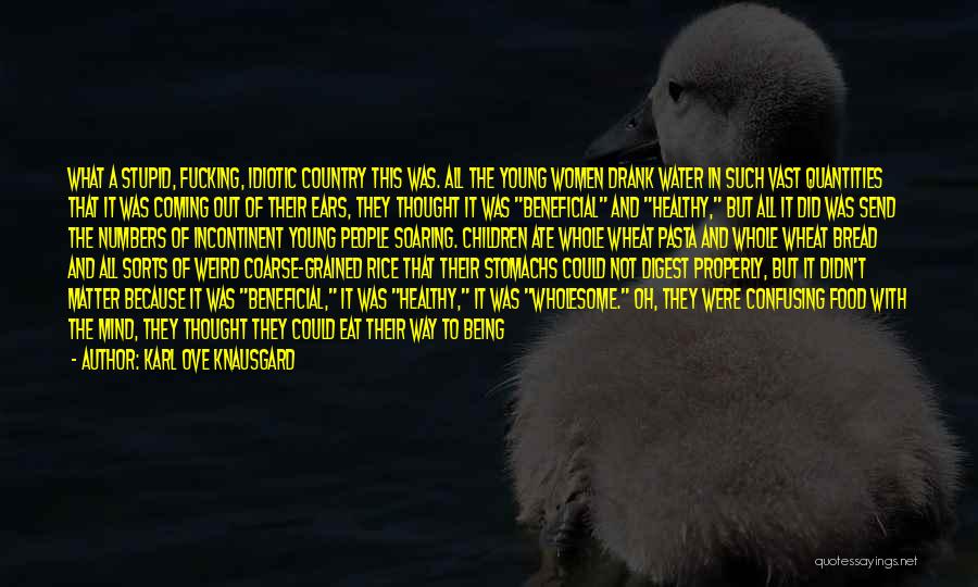 Karl Ove Knausgard Quotes: What A Stupid, Fucking, Idiotic Country This Was. All The Young Women Drank Water In Such Vast Quantities That It