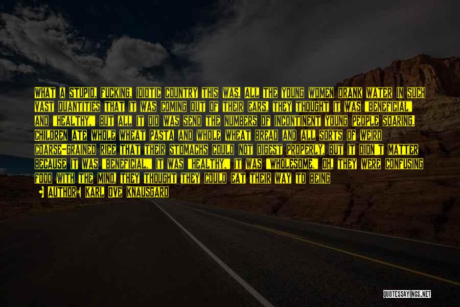 Karl Ove Knausgard Quotes: What A Stupid, Fucking, Idiotic Country This Was. All The Young Women Drank Water In Such Vast Quantities That It