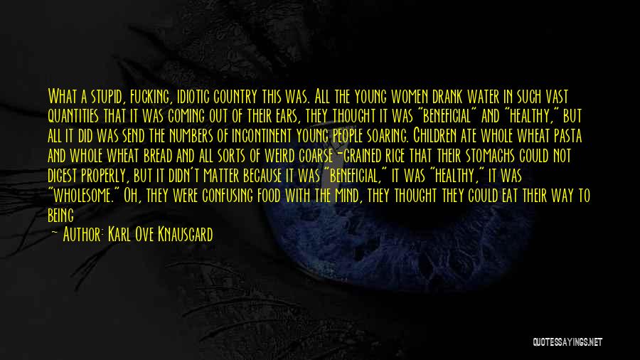 Karl Ove Knausgard Quotes: What A Stupid, Fucking, Idiotic Country This Was. All The Young Women Drank Water In Such Vast Quantities That It