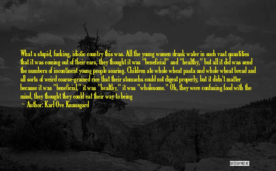 Karl Ove Knausgard Quotes: What A Stupid, Fucking, Idiotic Country This Was. All The Young Women Drank Water In Such Vast Quantities That It